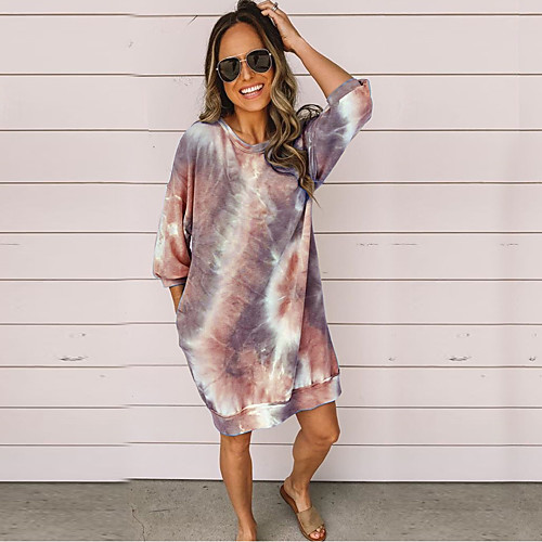 Women's A Line Dress Knee Length Dress Wine Light Blue Long Sleeve Tie Dye Print Fall Round Neck Casual 2021 S M L XL
Women's A Line Dress Knee Length Dress Wine Light Blue Long Sleeve Tie Dye Print Fall Round Neck Casual 2021 S M L XL