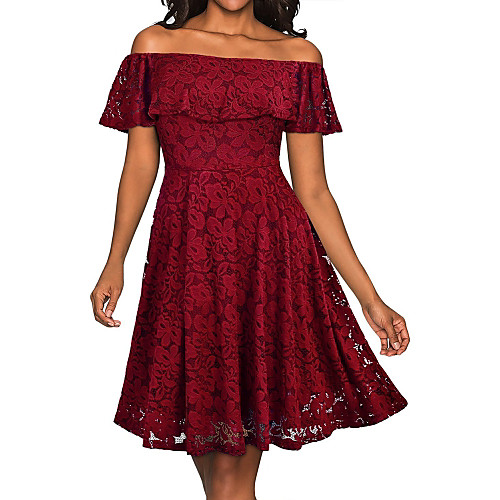 Women's A Line Dress Knee Length Dress Purple Wine Black Navy Blue Sleeveless Solid Color Lace Summer Off Shoulder Sexy Slim 2021 S M L XL XXL
Women's A Line Dress Knee Length Dress Purple Wine Black Navy Blue Sleeveless Solid Color Lace Summer Off Shoulder Sexy Slim 2021 S M L XL XXL