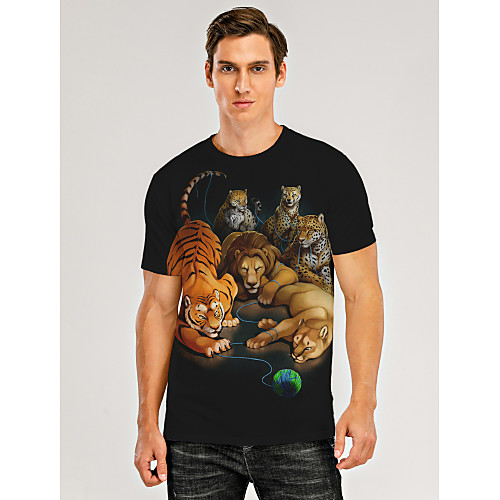 Men's T shirt 3D Print Graphic 3D Animal Print Short Sleeve Daily Tops Black
Men's T shirt 3D Print Graphic 3D Animal Print Short Sleeve Daily Tops Black