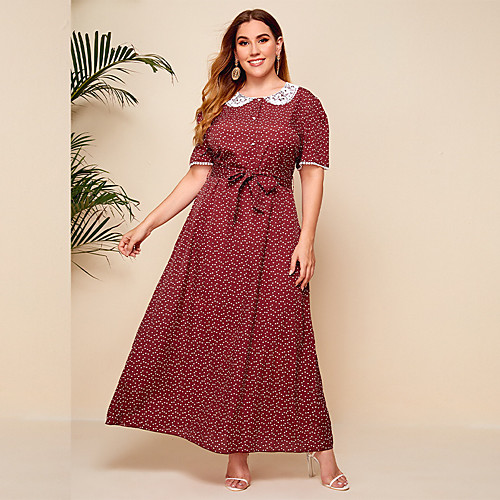 Women's Swing Dress Maxi long Dress Wine Short Sleeve Print Lace up Zipper Button Summer Casual Loose 2021 L XL XXL 3XL / Plus Size
Women's Swing Dress Maxi long Dress Wine Short Sleeve Print Lace up Zipper Button Summer Casual Loose 2021 L XL XXL 3XL / Plus Size
