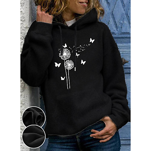 Women's Hoodie Pullover Graphic Dandelion Front Pocket Daily Basic Casual Hoodies Sweatshirts Black / Fleece Lining
Women's Hoodie Pullover Graphic Dandelion Front Pocket Daily Basic Casual Hoodies Sweatshirts Black / Fleece Lining