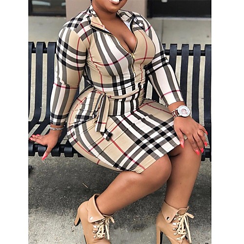 Women's Shirt Dress Knee Length Dress Blushing Pink Gray Khaki Long Sleeve Print Lace up Print Fall V Neck Casual Slim 2021 L XL XXL 3XL 4XL 5XL
Women's Shirt Dress Knee Length Dress Blushing Pink Gray Khaki Long Sleeve Print Lace up Print Fall V Neck Casual Slim 2021 L XL XXL 3XL 4XL 5XL