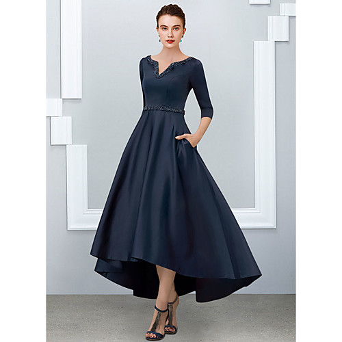 A-Line Mother of the Bride Dress Elegant V Neck Floor Length Satin Half Sleeve with Pleats 2021
A-Line Mother of the Bride Dress Elegant V Neck Floor Length Satin Half Sleeve with Pleats 2021
