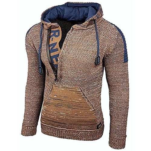Men's Knitted Color Block Pullover Long Sleeve Sweater Cardigans Hooded Fall Winter Black Brown
Men's Knitted Color Block Pullover Long Sleeve Sweater Cardigans Hooded Fall Winter Black Brown