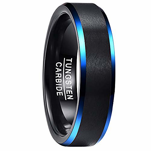 6mm black and blue tungsten carbide ring engagement ring comfort fit beveled edges size 9
6mm black and blue tungsten carbide ring engagement ring comfort fit beveled edges size 9