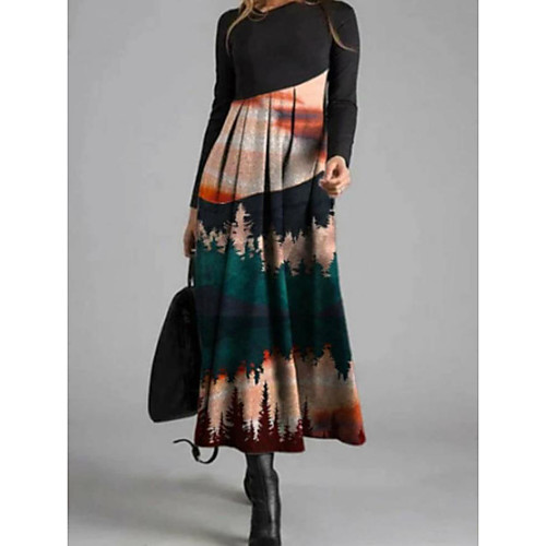 Women's Swing Dress Maxi long Dress BlackGreen Black / Red Black / White 1 Yellow Long Sleeve Print Print Fall Round Neck Casual 2021 S M L XL XXL 3XL / Plus Size
Women's Swing Dress Maxi long Dress BlackGreen Black / Red Black / White 1 Yellow Long Sleeve Print Print Fall Round Neck Casual 2021 S M L XL XXL 3XL / Plus Size