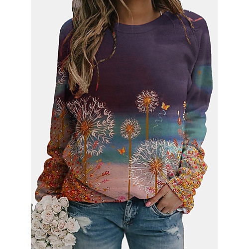 Women's Blouse Shirt Tie Dye Long Sleeve Print Round Neck Basic Tops Blue Purple
Women's Blouse Shirt Tie Dye Long Sleeve Print Round Neck Basic Tops Blue Purple