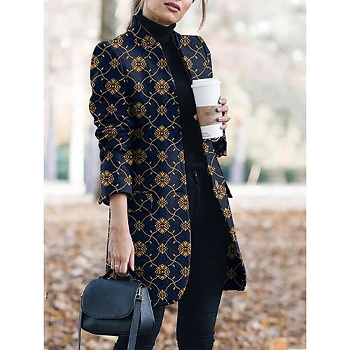 Women's Trench Coat Going out Fall & Winter Long Coat Loose Jacket Long Sleeve Print Gray Green
Women's Trench Coat Going out Fall & Winter Long Coat Loose Jacket Long Sleeve Print Gray Green