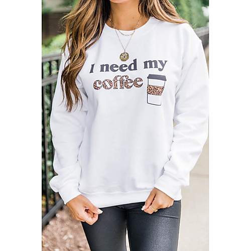Women's Hoodie Sweatshirt Graphic Text Letter Daily Weekend Basic Casual Hoodies Sweatshirts Cotton Slim White
Women's Hoodie Sweatshirt Graphic Text Letter Daily Weekend Basic Casual Hoodies Sweatshirts Cotton Slim White