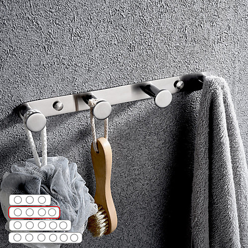 Robe Hook New Design Stainless Steel Bathroom Rack with 3 or 4 or 5 or 6Hooks Wall Mounted Brushed Silvery 1pc
Robe Hook New Design Stainless Steel Bathroom Rack with 3 or 4 or 5 or 6Hooks Wall Mounted Brushed Silvery 1pc