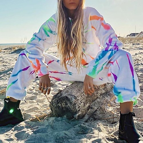 Women's Hoodie Sweatshirt Tie Dye 2 Piece Daily Sports Casual Streetwear Hoodies Sweatshirts Loose White
Women's Hoodie Sweatshirt Tie Dye 2 Piece Daily Sports Casual Streetwear Hoodies Sweatshirts Loose White