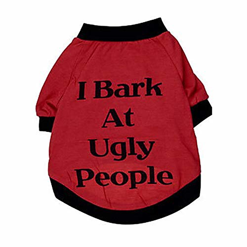 shirt, cute puppy clothing summer cool vest for dog pet sweatshirt i bark at ugly people (xs, red)
shirt, cute puppy clothing summer cool vest for dog pet sweatshirt i bark at ugly people (xs, red)