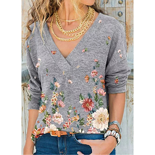 Women's Blouse Shirt Floral Long Sleeve Print V Neck Boho Tops Blue Purple Red
Women's Blouse Shirt Floral Long Sleeve Print V Neck Boho Tops Blue Purple Red