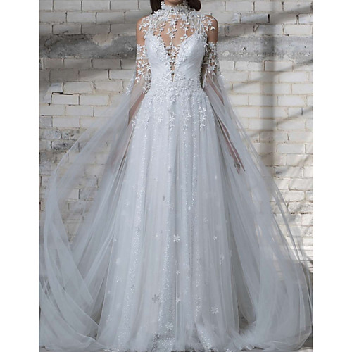 Sheath / Column Wedding Dresses Jewel Neck Sweep / Brush Train Lace Tulle Long Sleeve Country with 2021
Sheath / Column Wedding Dresses Jewel Neck Sweep / Brush Train Lace Tulle Long Sleeve Country with 2021