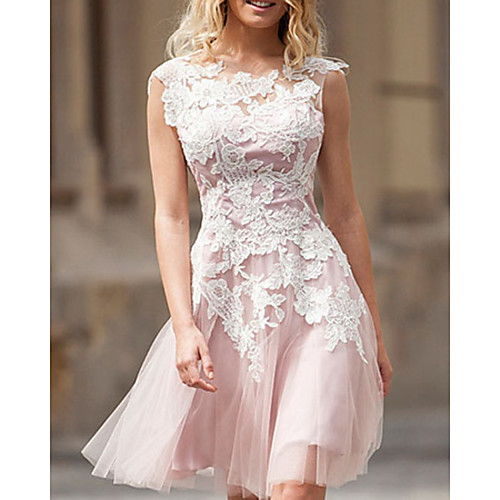 A-Line Elegant Floral Engagement Cocktail Party Dress Jewel Neck Sleeveless Short / Mini Tulle with Pleats Appliques 2021
A-Line Elegant Floral Engagement Cocktail Party Dress Jewel Neck Sleeveless Short / Mini Tulle with Pleats Appliques 2021