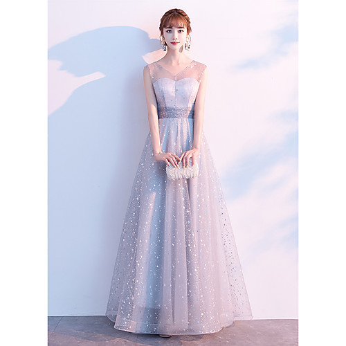 A-Line Sparkle Elegant Prom Formal Evening Dress V Neck Sleeveless Floor Length Lace Satin with Sequin 2021
A-Line Sparkle Elegant Prom Formal Evening Dress V Neck Sleeveless Floor Length Lace Satin with Sequin 2021
