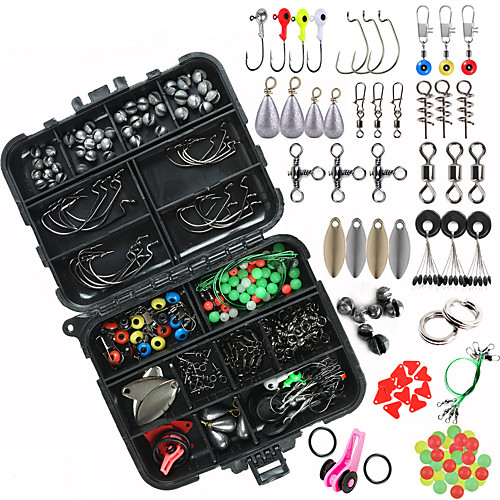 188pcs fishing accessories kit, including jig hooks, bullet bass casting sinker weights, fishing swivels snaps, sinker slides, fishing set with tackle box
188pcs fishing accessories kit, including jig hooks, bullet bass casting sinker weights, fishing swivels snaps, sinker slides, fishing set with tackle box