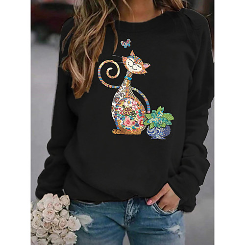 Women's Hoodie Sweatshirt Cat Graphic Daily Basic Casual Hoodies Sweatshirts Blushing Pink Gray Black
Women's Hoodie Sweatshirt Cat Graphic Daily Basic Casual Hoodies Sweatshirts Blushing Pink Gray Black