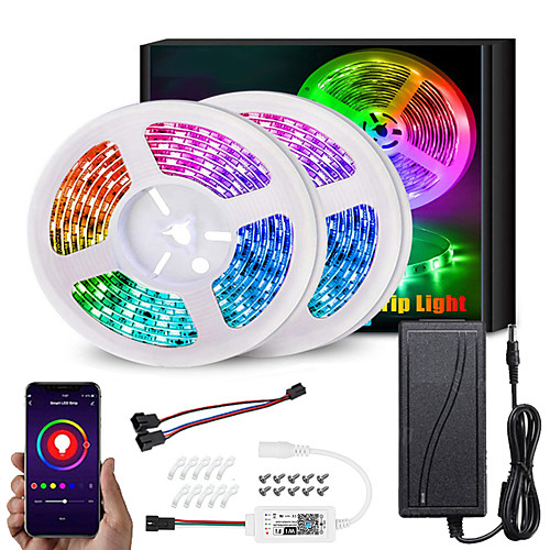 RGB IC LED Lights Strip Kit WS2811 5M 10M 5050 RGB 30LEDs Per Meter Waterproof Dream-color Flexible Addressable LED Strip with APP WIFI Controller and Adapter DC12V
RGB IC LED Lights Strip Kit WS2811 5M 10M 5050 RGB 30LEDs Per Meter Waterproof Dream-color Flexible Addressable LED Strip with APP WIFI Controller and Adapter DC12V