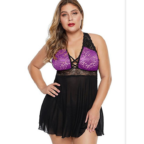 Women's Plus Size Bodysuits Cut Out Lace Color Block Deep V Spring & Summer Fall & Winter Black Purple Big Size S M L XL XXL
Women's Plus Size Bodysuits Cut Out Lace Color Block Deep V Spring & Summer Fall & Winter Black Purple Big Size S M L XL XXL