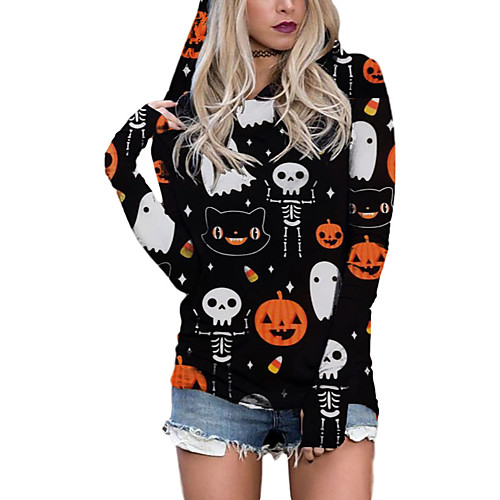 Women's Plus Size Pullover Hoodie Sweatshirt Graphic Halloween 3D Print Halloween Hoodies Sweatshirts Loose White Black
Women's Plus Size Pullover Hoodie Sweatshirt Graphic Halloween 3D Print Halloween Hoodies Sweatshirts Loose White Black
