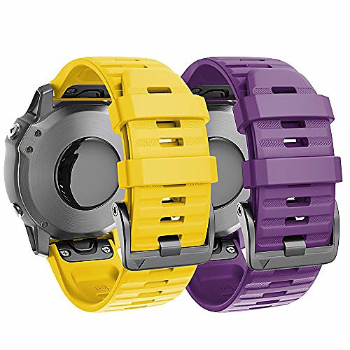 compatible with fenix 6x bands 2-pack 26mm silicone watch bands replacement for fenix 6x pro/fenix 5x/fenix 5x plus/fenix 3 smartwatches, purple and yellow
compatible with fenix 6x bands 2-pack 26mm silicone watch bands replacement for fenix 6x pro/fenix 5x/fenix 5x plus/fenix 3 smartwatches, purple and yellow