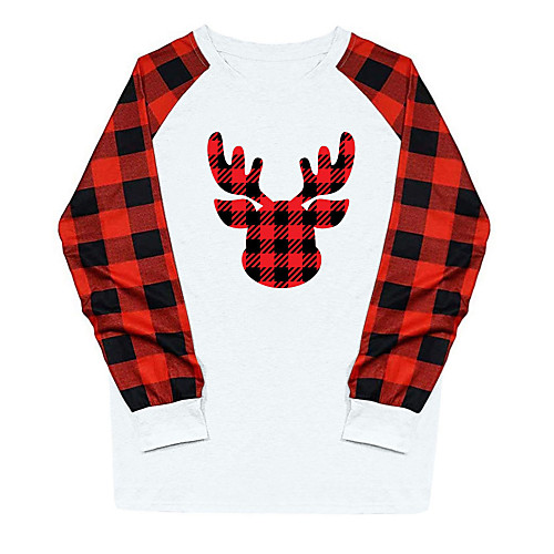 Women's Christmas Tunic Striped Color Block Long Sleeve Patchwork Print Round Neck Basic Christmas Tops White Black Red
Women's Christmas Tunic Striped Color Block Long Sleeve Patchwork Print Round Neck Basic Christmas Tops White Black Red