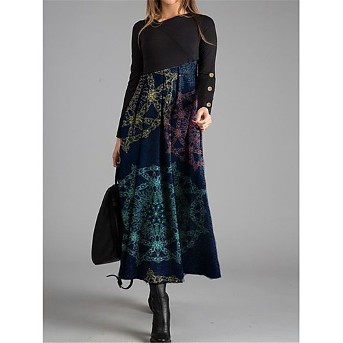 Women's Sheath Dress Maxi long Dress Blue Black Long Sleeve Print Fall Winter V Neck Vintage Chinoiserie Going out Slim 2021 S M L XL XXL 3XL
Women's Sheath Dress Maxi long Dress Blue Black Long Sleeve Print Fall Winter V Neck Vintage Chinoiserie Going out Slim 2021 S M L XL XXL 3XL