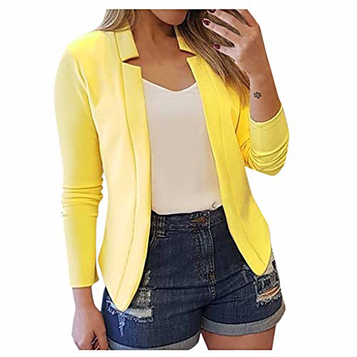 womens casual jacket casual work blazer office jacket slim fit blazer for business lady(yellow,l4)
womens casual jacket casual work blazer office jacket slim fit blazer for business lady(yellow,l4)
