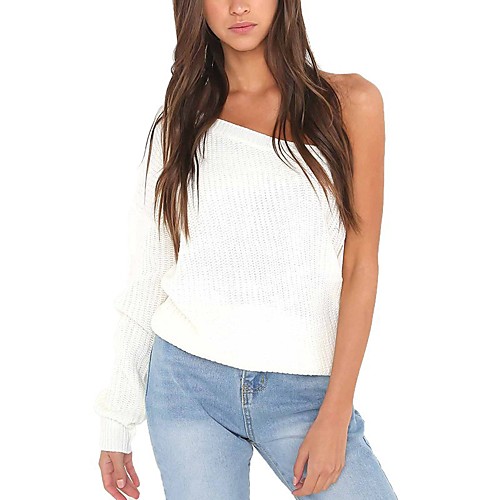 Women's Stylish Solid Color Pullover Long Sleeve Sweater Cardigans One Shoulder Fall Spring White Khaki
Women's Stylish Solid Color Pullover Long Sleeve Sweater Cardigans One Shoulder Fall Spring White Khaki