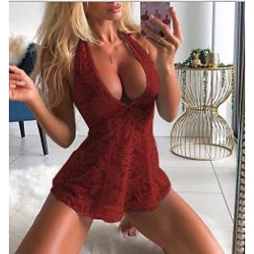 Women's Mesh Lace Super Sexy Bodysuits Nightwear Solid Colored Yellow / Wine / Black S M L / Deep V
Women's Mesh Lace Super Sexy Bodysuits Nightwear Solid Colored Yellow / Wine / Black S M L / Deep V