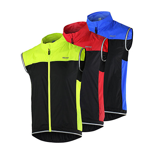

high visibility reflective vest for cycling, windproof safety jersey sleeveless | high stretchability sport windcoat men/women with 2 back pockets windbreaker for running walking climbing night riding