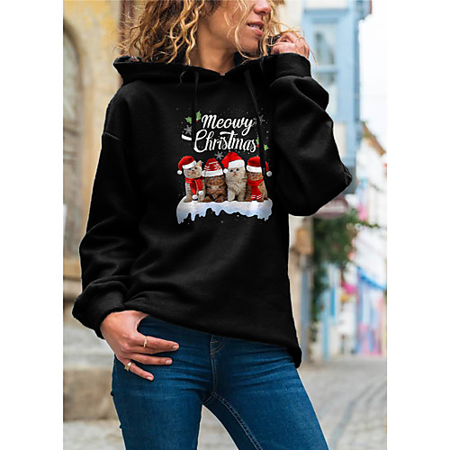 Women's Pullover Hoodie Sweatshirt Cat Graphic 3D Christmas Daily Basic Christmas Hoodies Sweatshirts Gray Black Red
Women's Pullover Hoodie Sweatshirt Cat Graphic 3D Christmas Daily Basic Christmas Hoodies Sweatshirts Gray Black Red