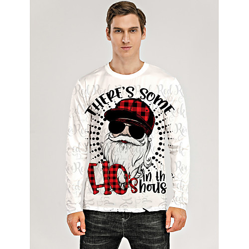 Men's T shirt 3D Print Graphic 3D Letter Print Long Sleeve Christmas Tops White
Men's T shirt 3D Print Graphic 3D Letter Print Long Sleeve Christmas Tops White
