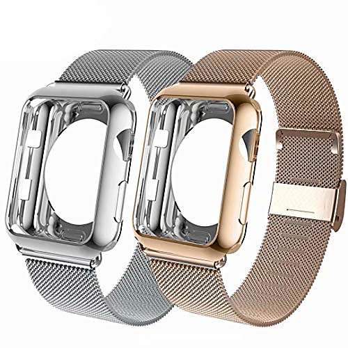 compatible with apple watch band 38mm 40mm 42mm 44mm with screen protector case, wristband loop replacement band compatible iwatch series 6/se/5/4/3/2/1,2pack,bronze gold/silver-40
compatible with apple watch band 38mm 40mm 42mm 44mm with screen protector case, wristband loop replacement band compatible iwatch series 6/se/5/4/3/2/1,2pack,bronze gold/silver-40