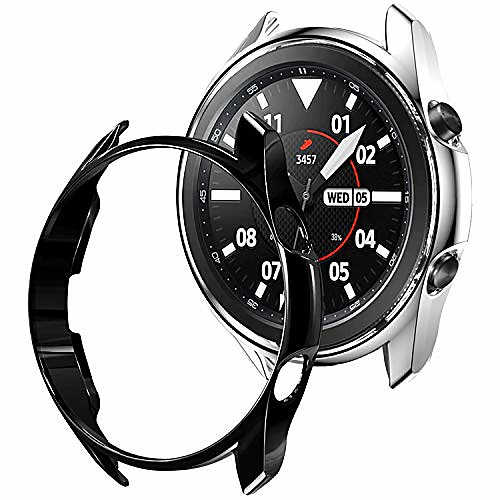 case compatible with samsung galaxy watch 3 45mm, soft tpu plated case protector bumper shell for galaxy watch 3 45mm (blacksilver, tpu 45mm)
case compatible with samsung galaxy watch 3 45mm, soft tpu plated case protector bumper shell for galaxy watch 3 45mm (blacksilver, tpu 45mm)