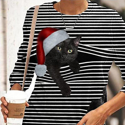 Women's Christmas Blouse Cat Graphic Prints Long Sleeve Print Round Neck Christmas Tops Gray
Women's Christmas Blouse Cat Graphic Prints Long Sleeve Print Round Neck Christmas Tops Gray