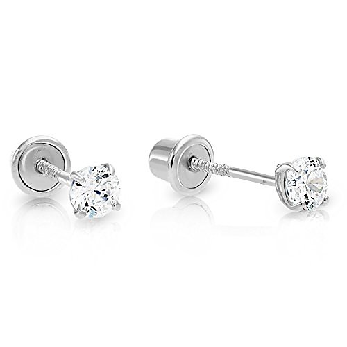14k white gold solitaire cubic zirconia cz stud earrings with secure screw-backs (3mm)
14k white gold solitaire cubic zirconia cz stud earrings with secure screw-backs (3mm)