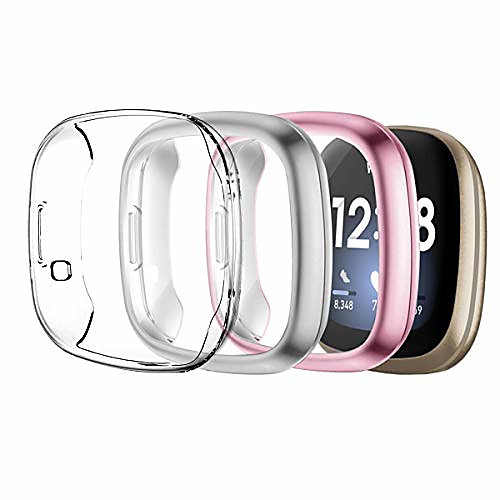 (3 pack) case compatible for fitbit sense/versa 3, full body scratch resistant shock absorbing protective cases cover for versa 3/ sense, clear, silver, pink
(3 pack) case compatible for fitbit sense/versa 3, full body scratch resistant shock absorbing protective cases cover for versa 3/ sense, clear, silver, pink