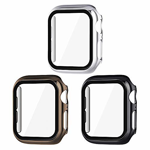 Case For iWatch Apple Watch Series SE / 6/5/4/3/2/1 44 mm 40 mm 38 mm 42mm overall protective cover tempered glass screen protector hard pc case compatible with iwatch (3-pack)
Case For iWatch Apple Watch Series SE / 6/5/4/3/2/1 44 mm 40 mm 38 mm 42mm overall protective cover tempered glass screen protector hard pc case compatible with iwatch (3-pack)