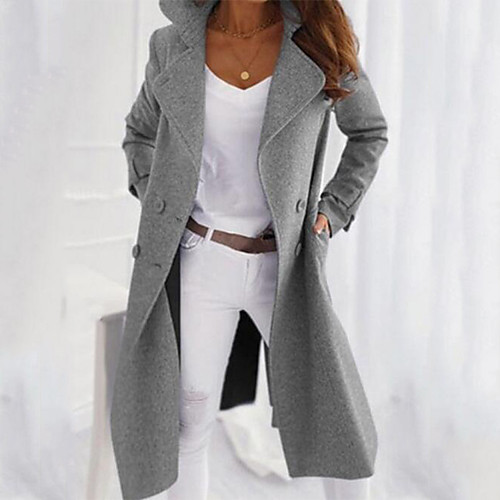 Women's Coat Daily Fall & Winter Long Coat Regular Fit Jacket Long Sleeve Solid Colored Light gray / Cotton
Women's Coat Daily Fall & Winter Long Coat Regular Fit Jacket Long Sleeve Solid Colored Light gray / Cotton