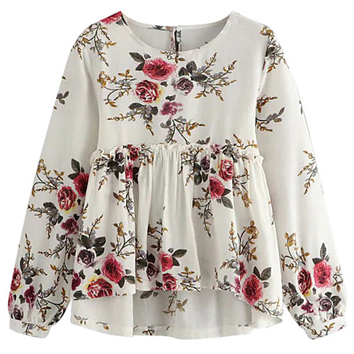 Women's Blouse Shirt Floral Long Sleeve Print Round Neck Elegant Tops White Wine
Women's Blouse Shirt Floral Long Sleeve Print Round Neck Elegant Tops White Wine