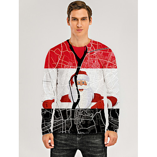 Men's T shirt 3D Print Graphic 3D Print Long Sleeve Christmas Tops Red / White
Men's T shirt 3D Print Graphic 3D Print Long Sleeve Christmas Tops Red / White