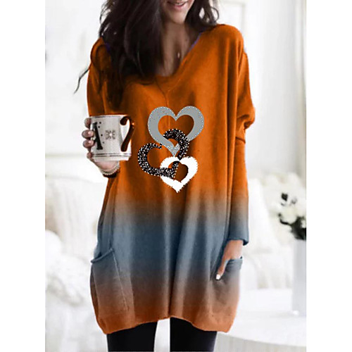 Women's T Shirt Dress Tee Dress Short Mini Dress Green Orange Long Sleeve Print Color Gradient Tie Dye Pocket Print Fall Winter V Neck Casual Christmas Loose 2021 S M L XL XXL 3XL 4XL 5XL / Plus Size
Women's T Shirt Dress Tee Dress Short Mini Dress Green Orange Long Sleeve Print Color Gradient Tie Dye Pocket Print Fall Winter V Neck Casual Christmas Loose 2021 S M L XL XXL 3XL 4XL 5XL / Plus Size