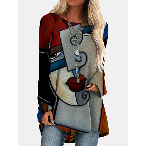 Women's A Line Dress Knee Length Dress Red Long Sleeve Print Color Block Print Fall Round Neck Elegant Loose 2021 S M L XL XXL 3XL
Women's A Line Dress Knee Length Dress Red Long Sleeve Print Color Block Print Fall Round Neck Elegant Loose 2021 S M L XL XXL 3XL