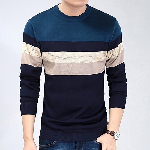 Men's Knitted Color Block Pullover Cotton Long Sleeve Sweater Cardigans Crew Neck Fall Winter Red Orange Light Blue
Men's Knitted Color Block Pullover Cotton Long Sleeve Sweater Cardigans Crew Neck Fall Winter Red Orange Light Blue