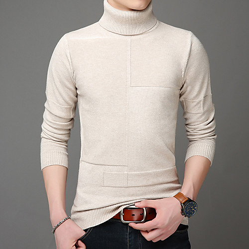 Men's Knitted Solid Color Pullover Long Sleeve Sweater Cardigans Turtleneck Fall Winter Black Red Beige
Men's Knitted Solid Color Pullover Long Sleeve Sweater Cardigans Turtleneck Fall Winter Black Red Beige