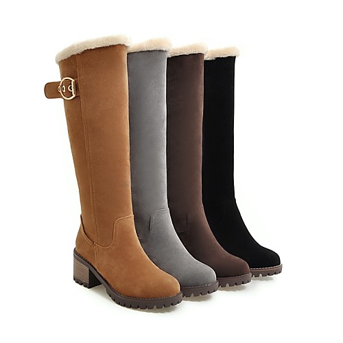 Women's Boots Block Heel Boots Snow Boots Chunky Heel Round Toe Knee High Boots Casual Preppy Minimalism Daily Office & Career Walking Shoes Suede Faux Fur Buckle Solid Colored Winter Camel Gray Black
Women's Boots Block Heel Boots Snow Boots Chunky Heel Round Toe Knee High Boots Casual Preppy Minimalism Daily Office & Career Walking Shoes Suede Faux Fur Buckle Solid Colored Winter Camel Gray Black