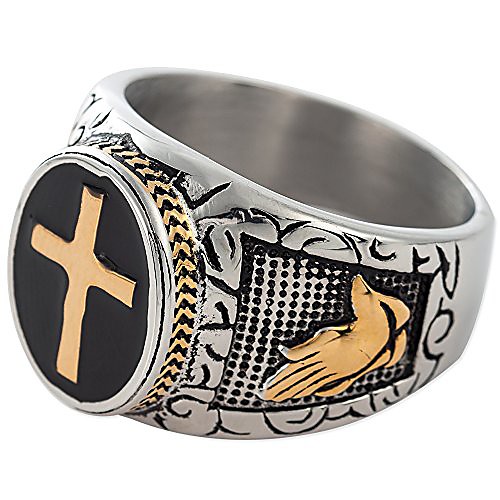 christian holy cross prayer ring stainless steel black enamel religious (10.5)
christian holy cross prayer ring stainless steel black enamel religious (10.5)