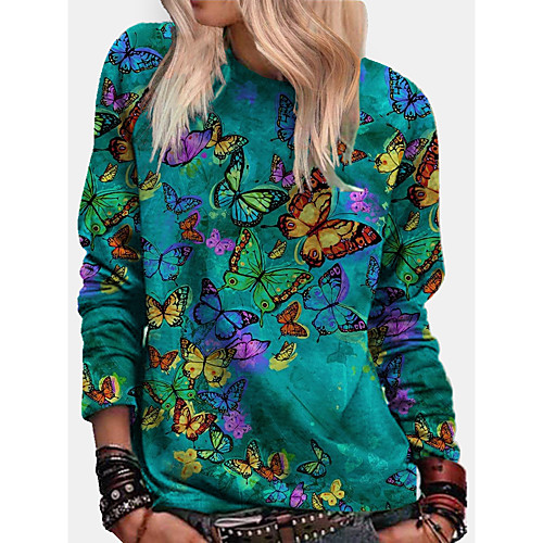 Women's Hoodie Sweatshirt Graphic Butterfly Landscape Print Daily Other Prints Basic Casual Hoodies Sweatshirts Blue Green Red
Women's Hoodie Sweatshirt Graphic Butterfly Landscape Print Daily Other Prints Basic Casual Hoodies Sweatshirts Blue Green Red